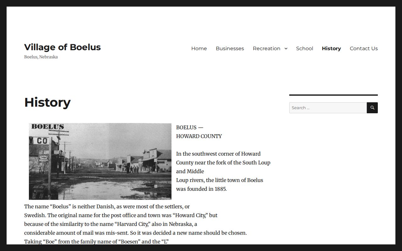 Boelus court docket context showing Howard City and Boelus local history