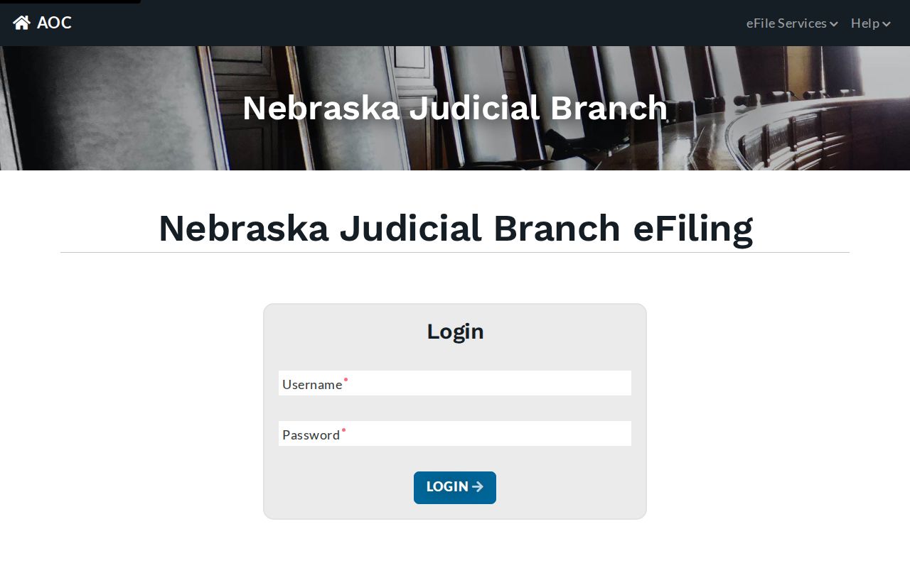 Howard County case search context showing Nebraska eFiling login