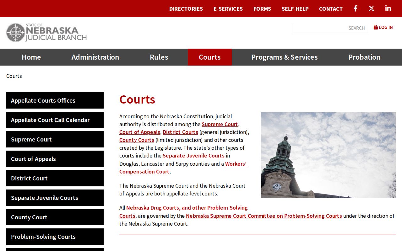 Howard County civil docket Nebraska court structure