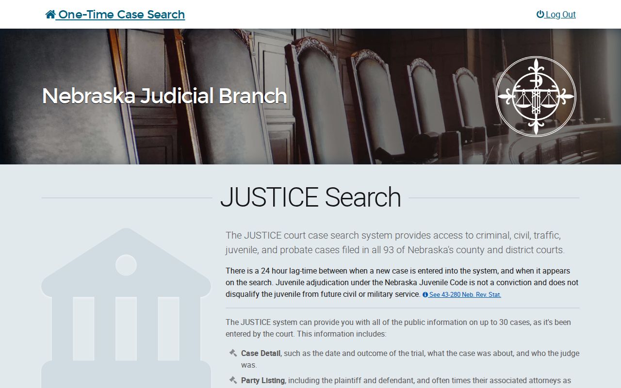 Howard County criminal docket one-time JUSTICE search form