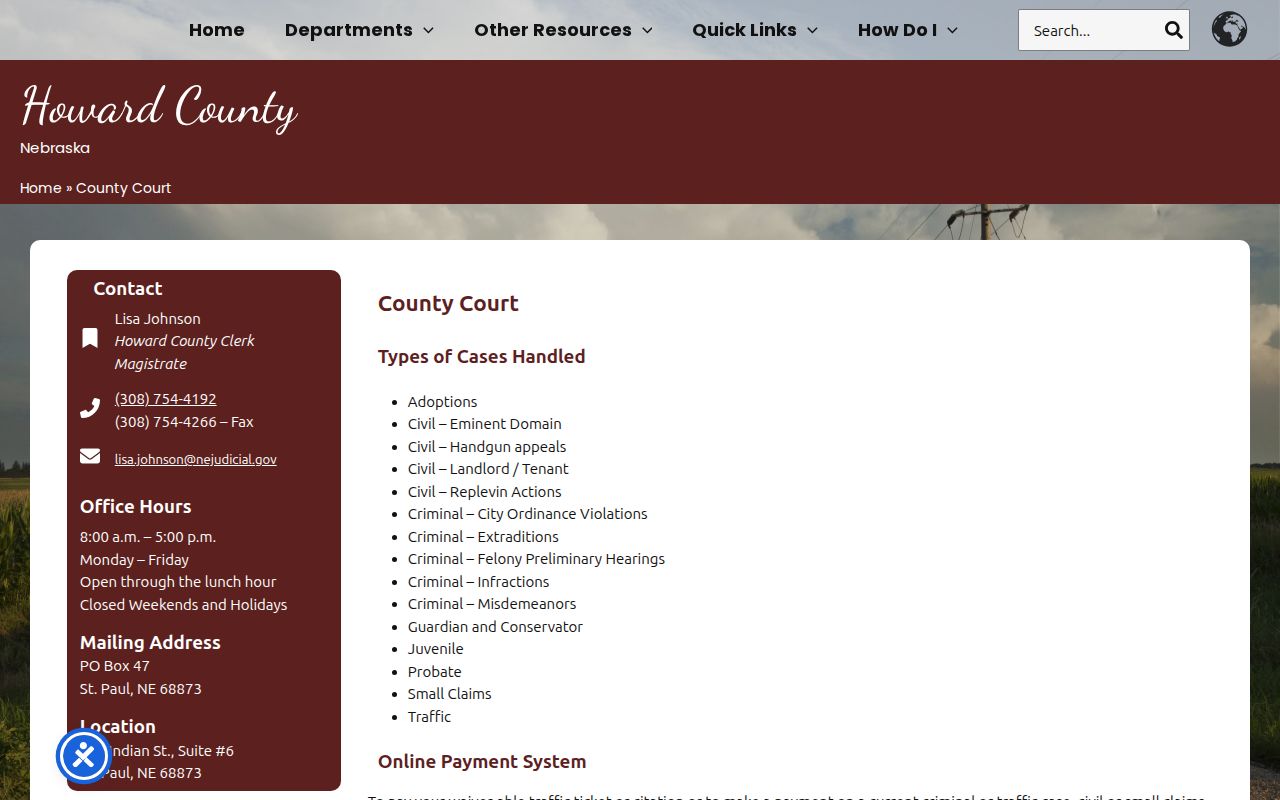 Howard County court docket clerk office hours source