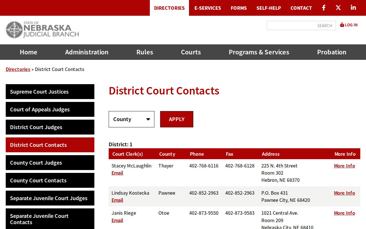 Howard County court docket District 8 court contact